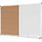 Combibord Legamaster UNITE, prikbord &amp; whiteboard, B 1200 x D 12,6 x H 900 mm, gelakt staal &amp; natuurkurk, wit &amp; bruin